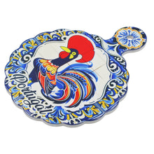 Load image into Gallery viewer, Portuguese Ceramic Decorative Serving Tray with Rooster & Azulejo Design