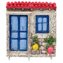 Load image into Gallery viewer, Portuguese House Key Holder – Decorative Wall Hook with Blue Door & Window Design