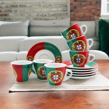 Load image into Gallery viewer, Portugal Themed Espresso Cup and Saucer Set, Set of 6
