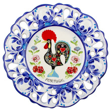 Load image into Gallery viewer, Traditional Portuguese Blue Floral Rooster 6" Decorative Plate