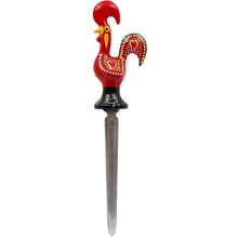 Load image into Gallery viewer, Traditional Hand-Painted Portuguese Good Luck Rooster Metal Letter Opener