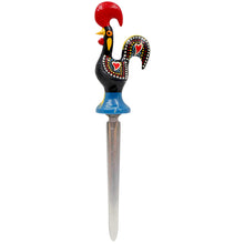 Load image into Gallery viewer, Traditional Hand-Painted Portuguese Good Luck Rooster Metal Letter Opener