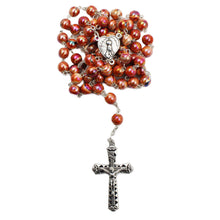 Load image into Gallery viewer, Our Lady of Fatima Made in Portugal Orange Marble Rosary