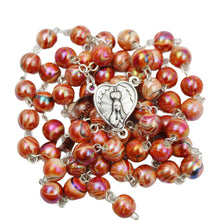 Load image into Gallery viewer, Our Lady of Fatima Made in Portugal Orange Marble Rosary