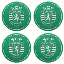 Load image into Gallery viewer, Sporting CP SCP Portuguese Soccer Silicone Drinkware 4 Coasters and Corkscrew Set