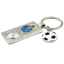 Load image into Gallery viewer, FC Porto Metal Keychain with Embossed Club Crest and Soccer Ball Charm