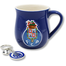 Load image into Gallery viewer, Officially Licensed Porto Mug and Keychain Set in Gift Box - Blue Mug & Keychain with Logo