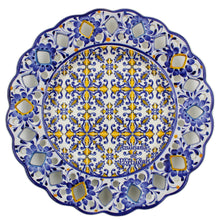 Load image into Gallery viewer, Hand-Painted Traditional Floral Blue and Yellow Tile Azulejo 11" Decorative Plate