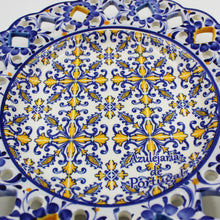 Load image into Gallery viewer, Hand-Painted Traditional Floral Blue and Yellow Tile Azulejo 11" Decorative Plate