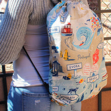 Load image into Gallery viewer, Portugal Cities and Towns Cotton Drawstring Bag