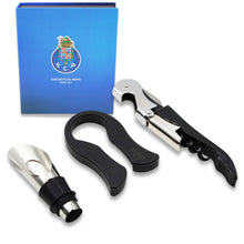 Load image into Gallery viewer, Official FC Porto Wine Set with Gift Box - Corkscrew, Foil Cutter, and Pourer