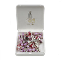 Load image into Gallery viewer, Handmade Bohemian Glass Beads Purple Our Lady of Fatima Rosary