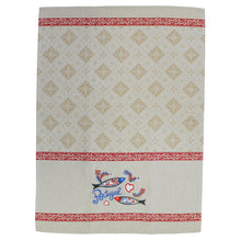 Load image into Gallery viewer, Traditional Portuguese Sardine Red & Beige Cotton Kitchen Dish Towel, Set of 2