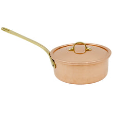 Load image into Gallery viewer, Handcrafted Copper Saucepan with Handle and Lid