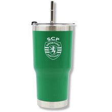Load image into Gallery viewer, Sporting Thermal Insulated Travel Mug with Lid and Straw, Stainless Steel