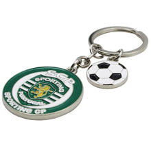 Load image into Gallery viewer, Official Sporting CP Metal Keychain with Soccer Ball Charm