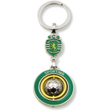 Load image into Gallery viewer, Official Sporting CP Spinning Ball Keychain with Club Crest