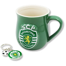 Load image into Gallery viewer, Officially Licensed Sporting Mug and Keychain Set in Gift Box - Green Mug & Keychain with Logo