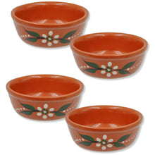 Load image into Gallery viewer, Hand-Painted Terracotta Small Dessert Bowls – Set of 4