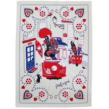 Load image into Gallery viewer, Portuguese Rooster & Sardine on Tram Themed Decorative Kitchen Dish Towel, Set of 2