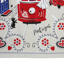 Load image into Gallery viewer, Portuguese Rooster & Sardine on Tram Themed Decorative Kitchen Dish Towel, Set of 2
