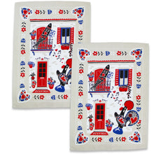 Load image into Gallery viewer, Portuguese Rooster & Sardine Themed Decorative Kitchen Dish Towel, Set of 2