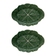 Load image into Gallery viewer, Bordallo Pinheiro Cabbage 15" Oval Platter, Set of 2