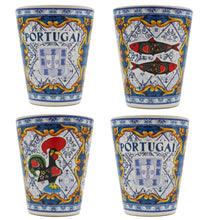 Load image into Gallery viewer, Traditional Portuguese Icons Ceramic Shot Glasses, Set of 4