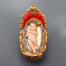Load image into Gallery viewer, Infant Jesus with Golden Halo And The Holy Manger Figurine