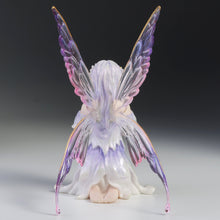 Load image into Gallery viewer, Wishing Periwinkle Fairy Figurine – Kneeling Fairy Statue with Purple Wings