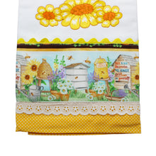 Load image into Gallery viewer, 100% Cotton Decorative Kitchen Dish Towel with Border - Made in Portugal - Bumble Bee