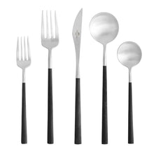 Load image into Gallery viewer, Costa Nova Mito Black Flatware, Set of 5