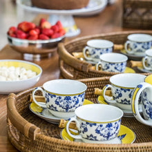 Load image into Gallery viewer, Vista Alegre Castelo Branco Breakfast Cup & Saucer, Set of 4