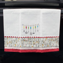 Load image into Gallery viewer, 100% Cotton Decorative Kitchen Dish Towel with Border - Made in Portugal - Cutlery