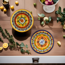 Load image into Gallery viewer, Hand-Painted Portuguese Pottery Clay Terracotta Colorful Dessert Bowl Set