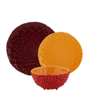 Load image into Gallery viewer, Bordallo Pinheiro Amazonia 3 Piece Dinnerware Set, Red Bowl