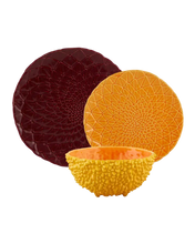 Load image into Gallery viewer, Bordallo Pinheiro Amazonia 3 Piece Dinnerware Set, Yellow Bowl