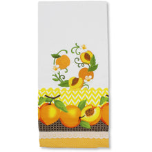 Load image into Gallery viewer, 100% Cotton Decorative Kitchen Dish Towel with Border - Made in Portugal - Peaches Orange