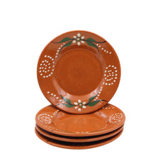 Load image into Gallery viewer, João Vale Hand-Painted Traditional Terracotta Small Dessert Plate, Set of 4