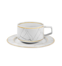 Load image into Gallery viewer, Vista Alegre Carrara Tea Cup & Saucer, Set of 4