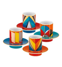Load image into Gallery viewer, Vista Alegre Futurismo Coffee Cup and Saucer, Set of 4