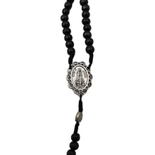 Load image into Gallery viewer, Our Lady of Fatima Black Wood Shiny Beads Rosary