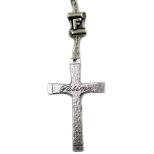 Load image into Gallery viewer, Our Lady of Fatima White Glass Rosary with Fatima Letters