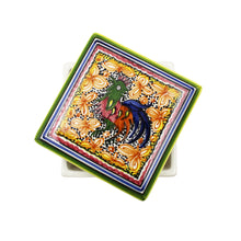 Load image into Gallery viewer, Coimbra Ceramics Hand-painted Decorative Square Box with Lid XVII Cent Recreation #209