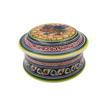 Load image into Gallery viewer, Coimbra Ceramics Hand-painted Decorative Round Box with Lid XVII Cent Recreation #210