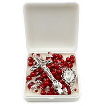 Load image into Gallery viewer, Handmade Bohemian Red Glass Beads Our Lady of Fatima Rosary