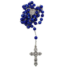 Load image into Gallery viewer, Our Lady of Fatima Royal Blue Marble Beads Rosary