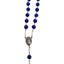 Load image into Gallery viewer, Our Lady of Fatima Royal Blue Marble Beads Rosary