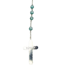 Load image into Gallery viewer, Our Lady of Fatima Clear Aqua Shiny Beads Rosary