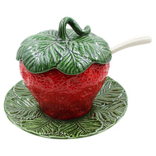 Load image into Gallery viewer, Faiobidos Hand-Painted Ceramic Strawberry Large Tureen with Ladle